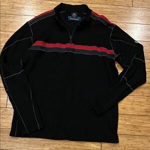Kuhl Black Sweater with Red Stripes